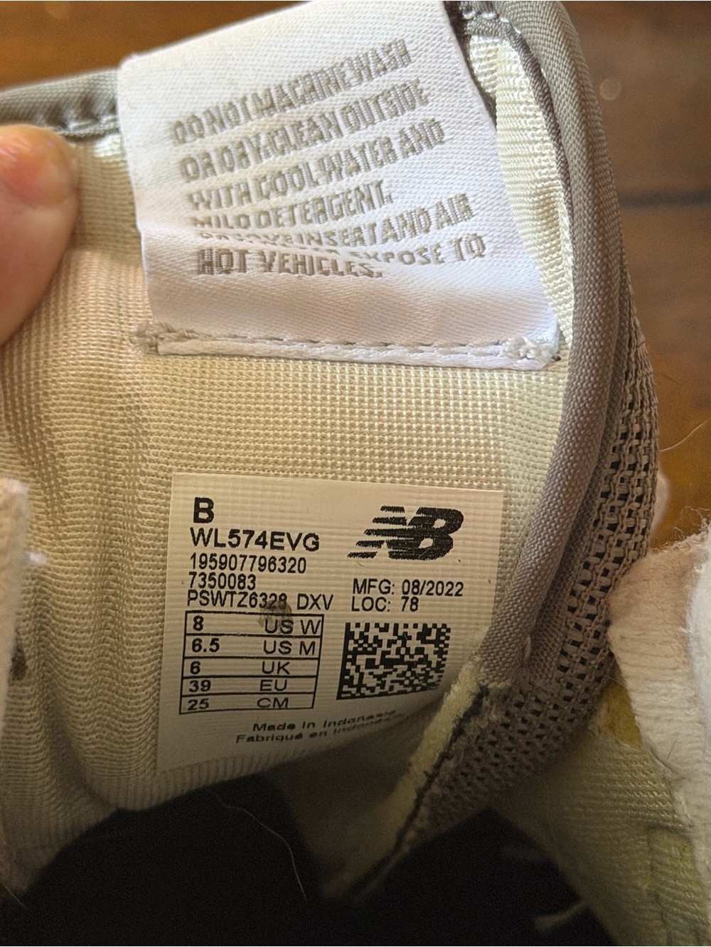 New Balance Beige/Tan Women's Suede Mesh Sneakers - Picture 5 of 6